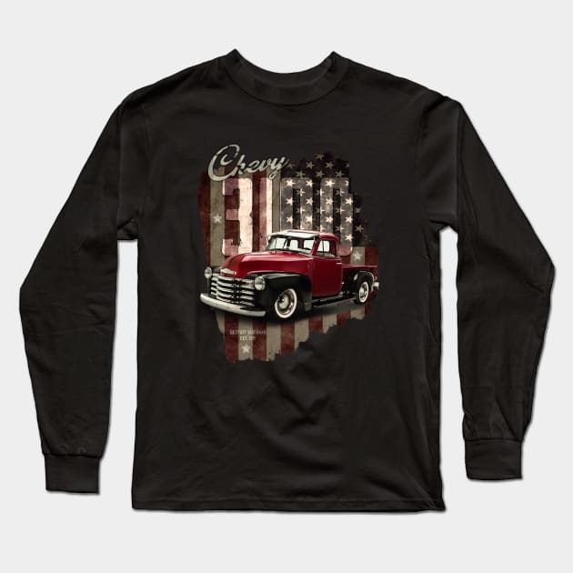 Chevy 3100 USA Long Sleeve T-Shirt by hardtbonez